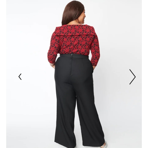 Unique Vintage Plus Size Black High Waist Pants - 2X/18 - Picture 3 of 7